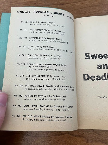 Popular Library - 1952 SWEET DEADLY by VERNE CHUTE