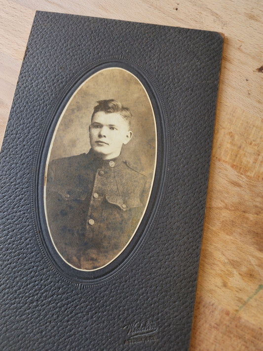 1910s/1920s, Cabinet Card, Military man, Astoria, Oregon