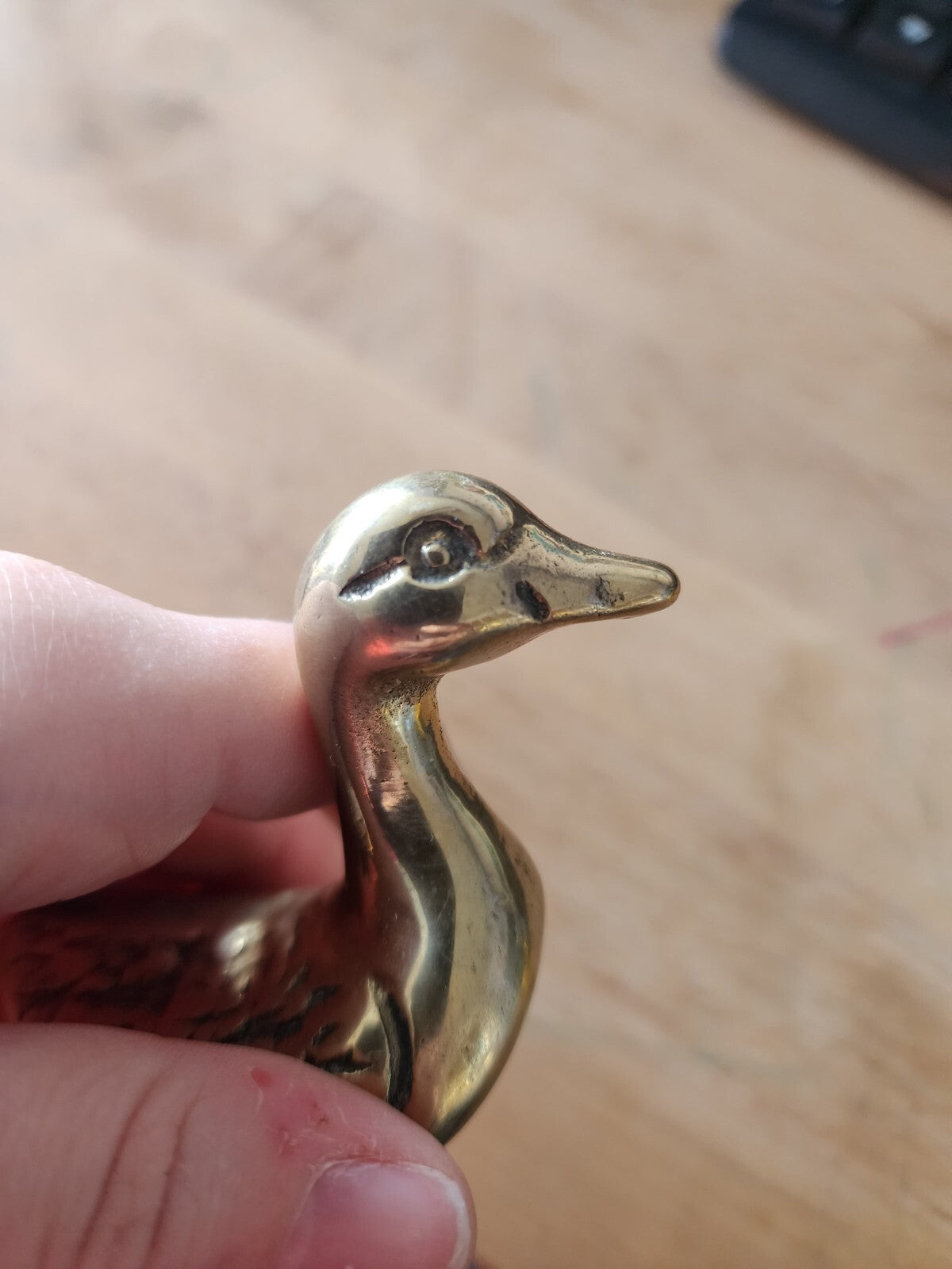 Vintage Small Rocking Brass Goose Made In Taiwan