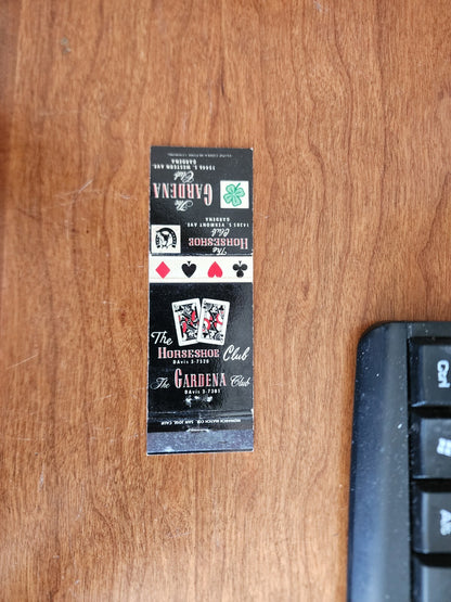 Vintage Matchbook The Horseshoe Club The Gardena Club Gardena California