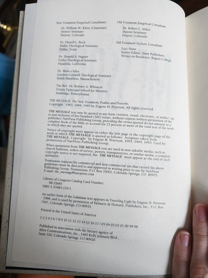 The Message New Testament Psalms and Proverbs in Contemporary Language - VG