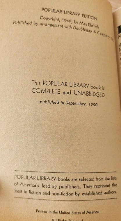 The Big Eye by Max Ehrlich -Paperback -1950 vtg Science Fiction