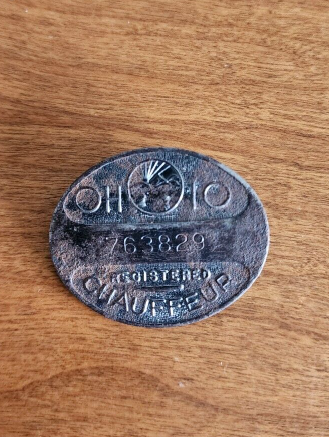 Vtg Ohio Registered Chauffeur Pin #763829