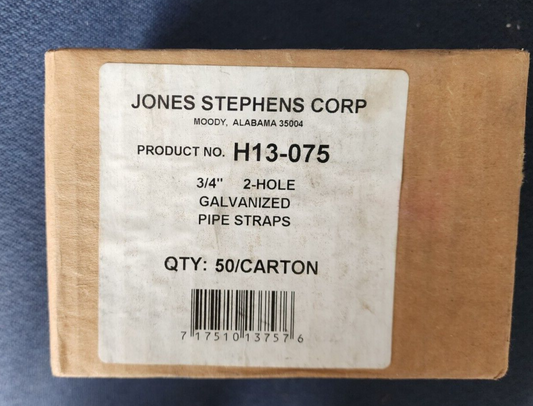 Galvanized Pipe Strap, No H13-075, Jones Stephens Corp