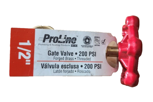 Mueller Industries Pro Line Series Brass Manual Gate Valve 1/2" 200 PSI