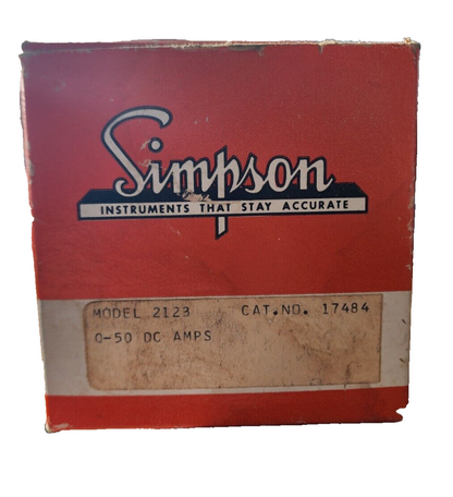 Simpson D.C Amperes Range & Scale 0-10 Model: 2123