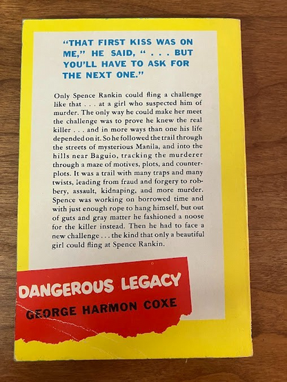 Vtg Paperback - Dangerous Legacy by George Harmon Coxe