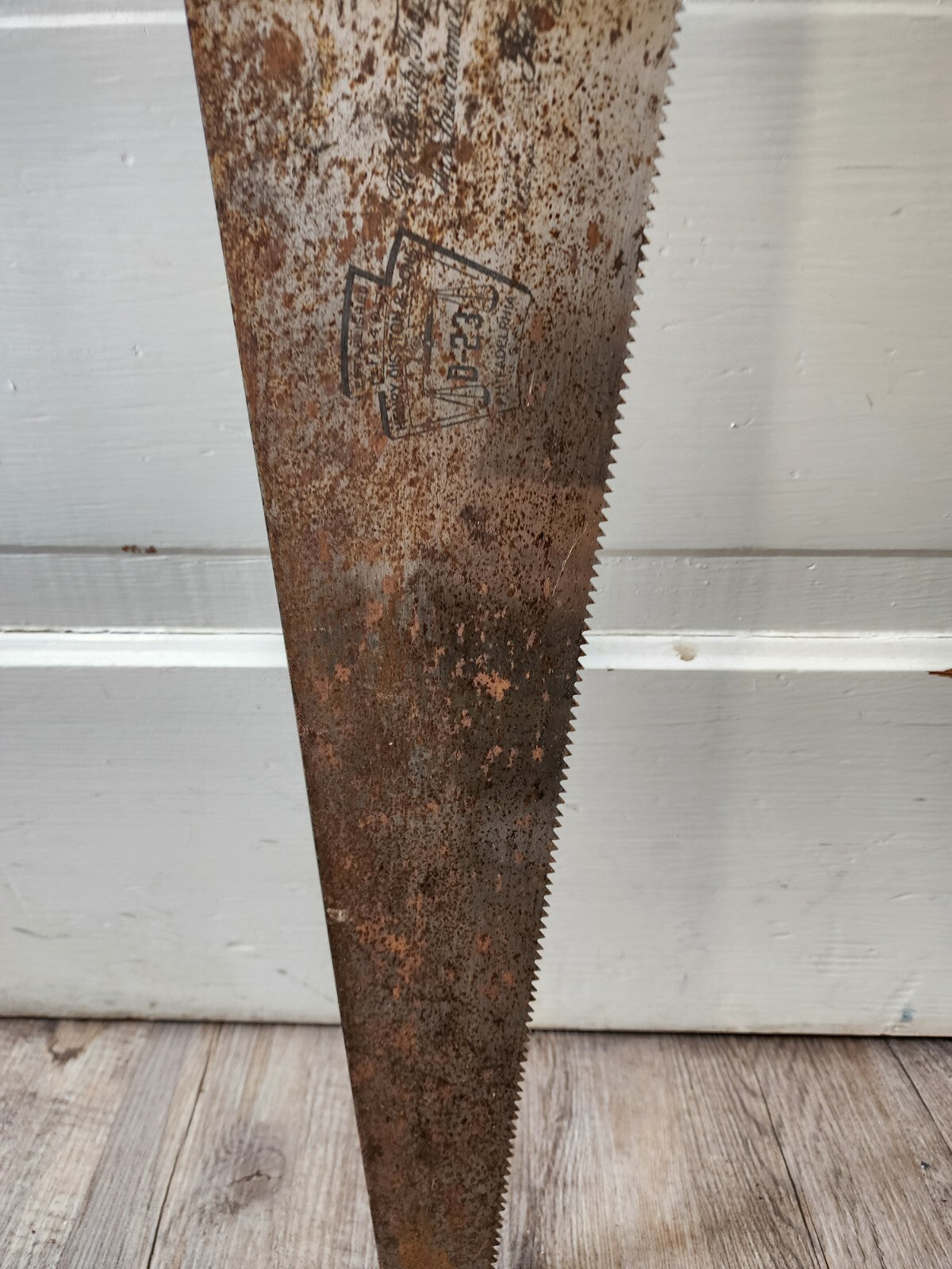 Vtg Henry Disston & Sons D-23 Hand Saw with Markings 29 1/2"
