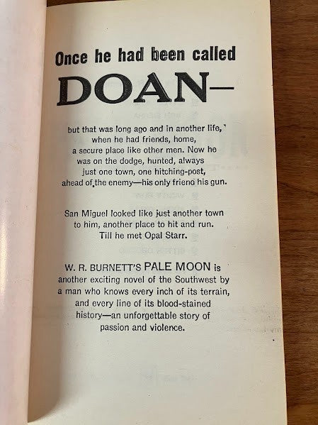 Bantam Books - Pale Moon and Bitter Ground by W.R. Burnett - lot of 2