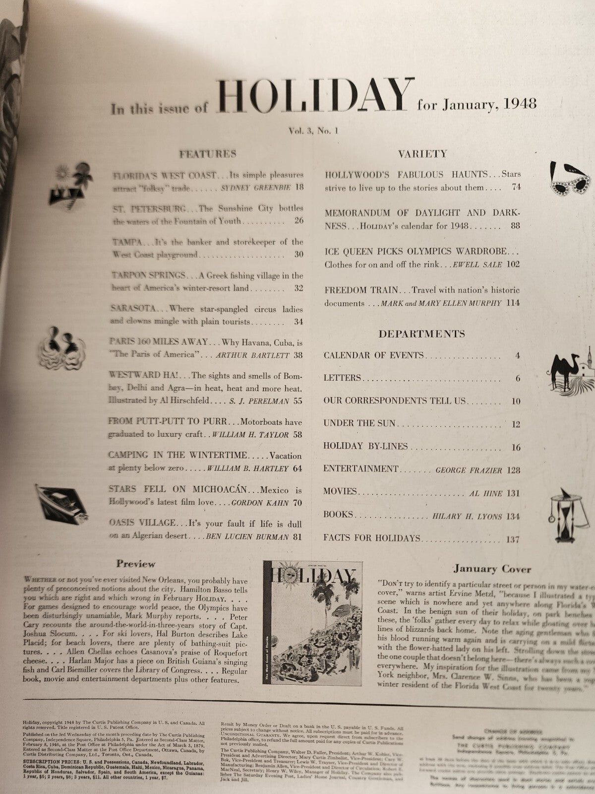 1948 JANUARY HOLIDAY MAGAZINE - WEST COAST OF FLORIDA