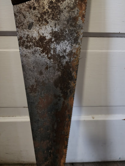 Vtg Hand Saw with Markings 29 1/2"