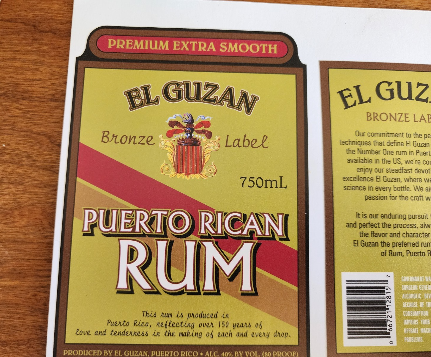 El Guzan Puerto Rican Rum Beverage Sticker Prop