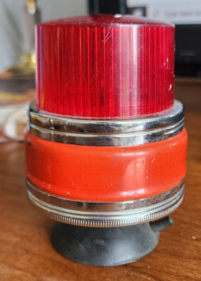 Vtg Red Emergency Light Signal Blinking Suction Cup