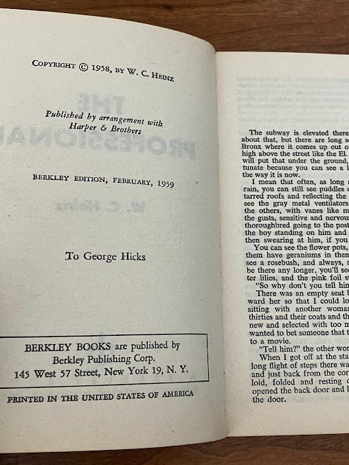 Vtg Paperback - The Professional by W.C. Heinz Boxing