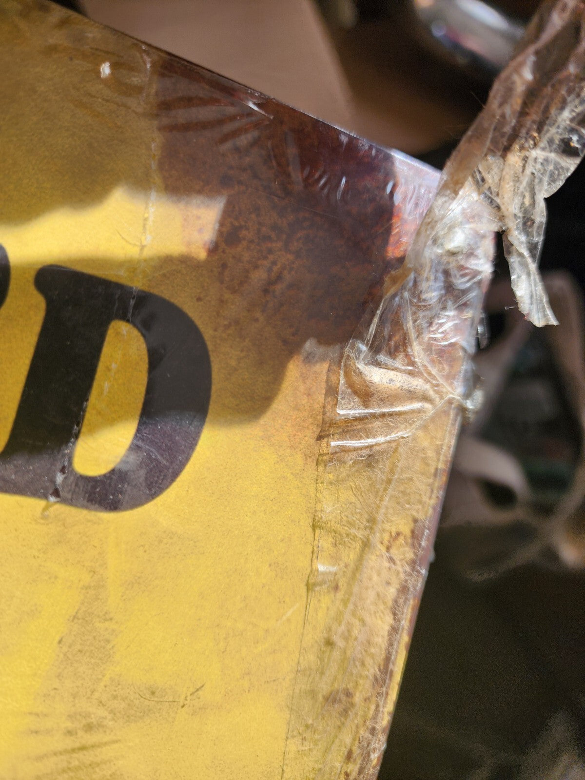 SUN CURED RED COON CHEWING TOBACCO 18" Heavy Duty U.S.A. Advertising Sign