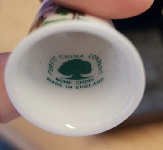 Antique English Bone China Thimble Salisbury Cathedral Forest China Company