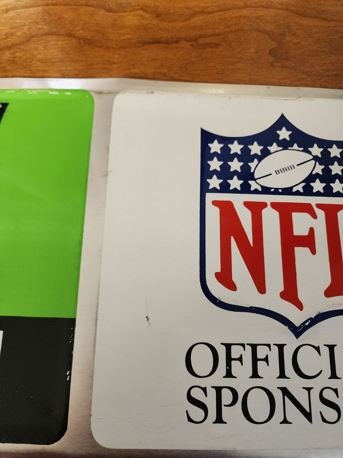 Vtg Interstate Batteries Fresh Power NFL Official Sponsor Metal Sign 30" x 8"