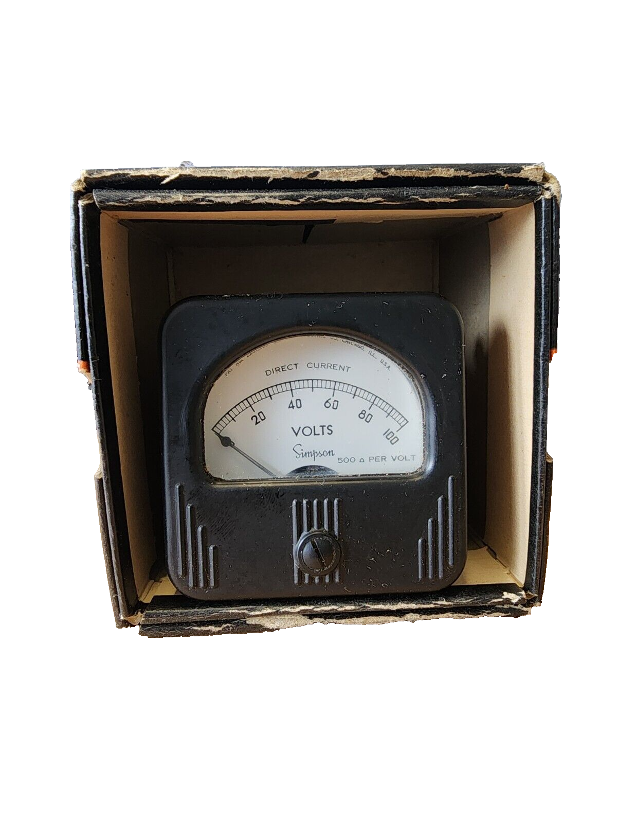 VINTAGE SIMPSON MODEL 127 D.C. MILLIAMPERES 0-10 SQUARE PANEL METER