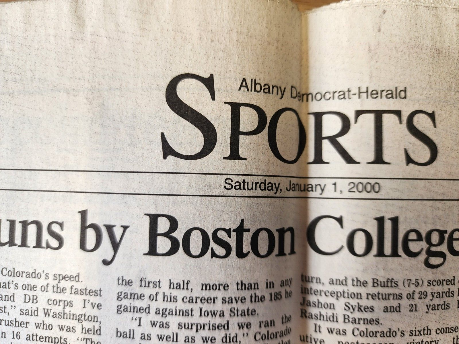 Vintage Albany Democrat-Herald - Sports - Saturday January 1, 2000