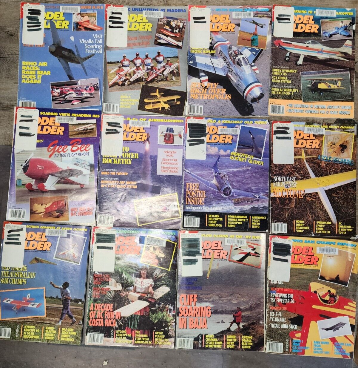 Model Builder Airplane Aviation Magazines RC Modeler 1992 full year 12 issues