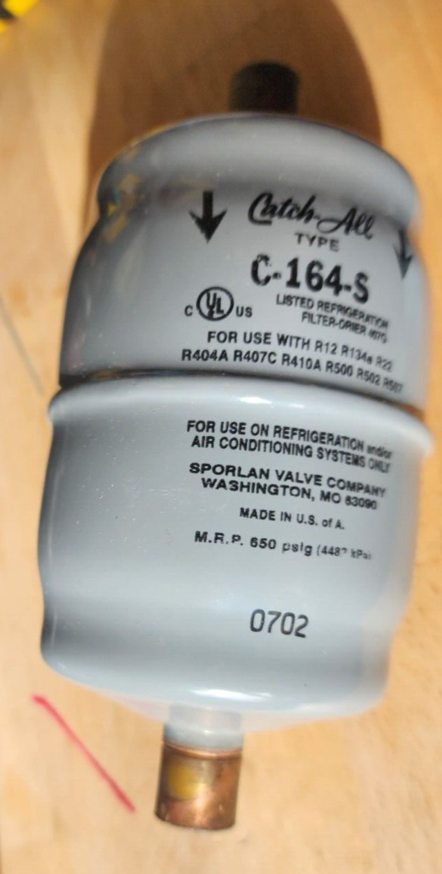 Sporlan C-164-S Filter Drier  1/2" ODF Solder C164S Catch All