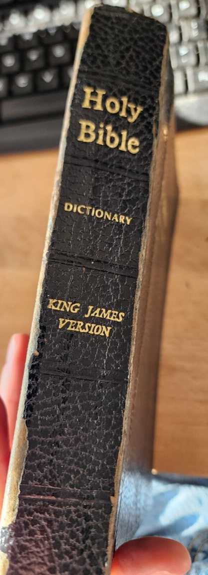 HOLY BIBLE Red Letter Edition, King James, Leather Bound - Vintage