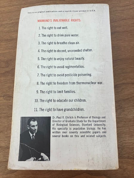 The Population Bomb by Dr. Paul R. Ehrlich