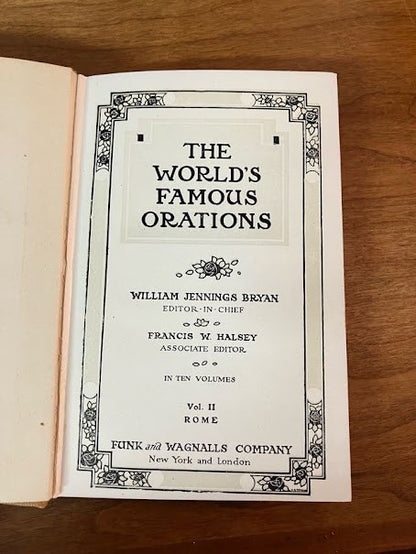 1906 THE WORLD'S FAMEOUS ORATIONS - William Jennings Bryan - 8/10 Volumes