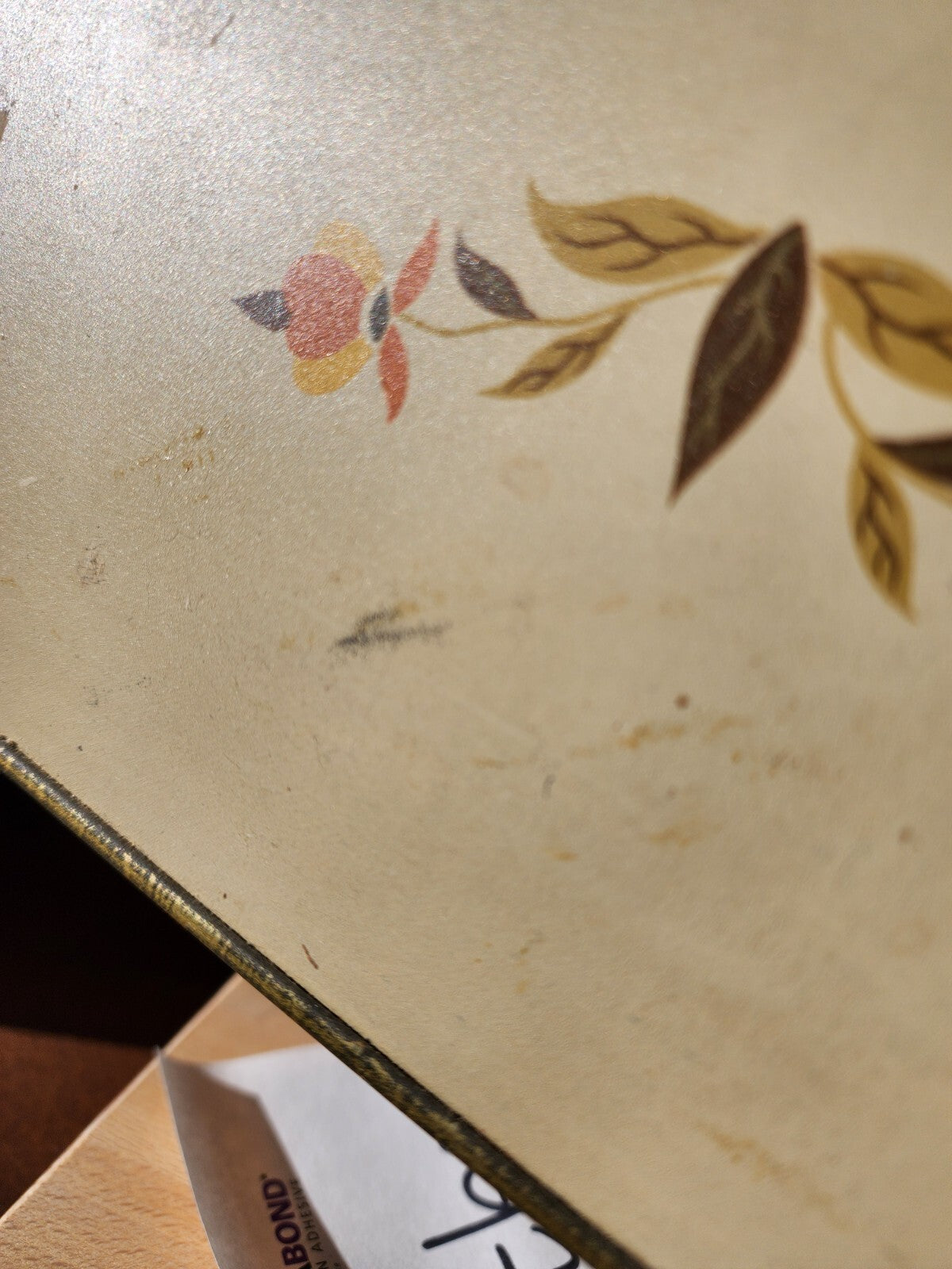 Rare Vtg Jewel T Autumn Leaf BREAD BOX metal 1940's