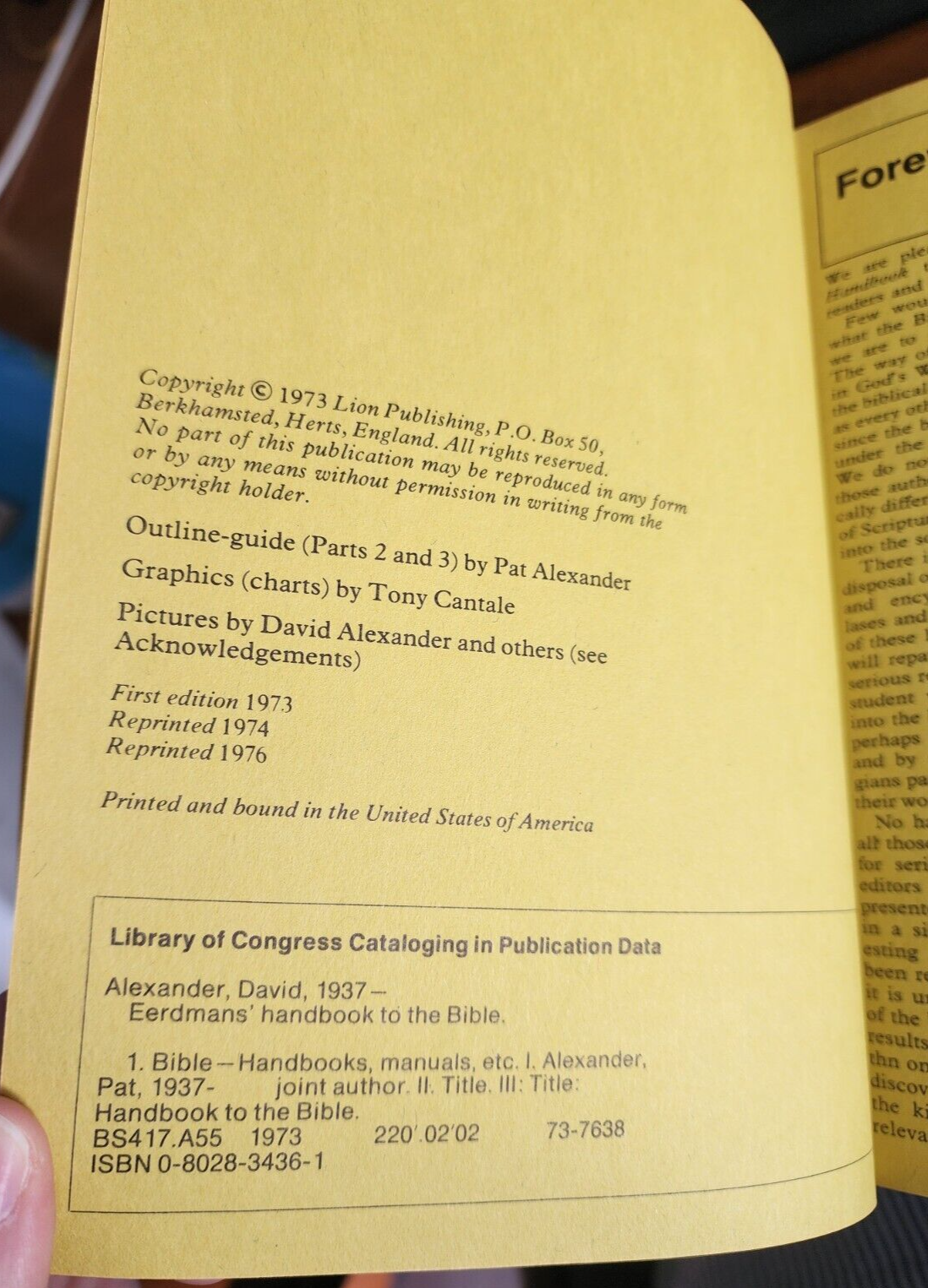 Eerdman's Handbook to the Bible 1976