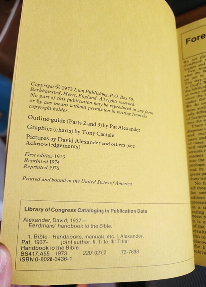 Eerdman's Handbook to the Bible 1976