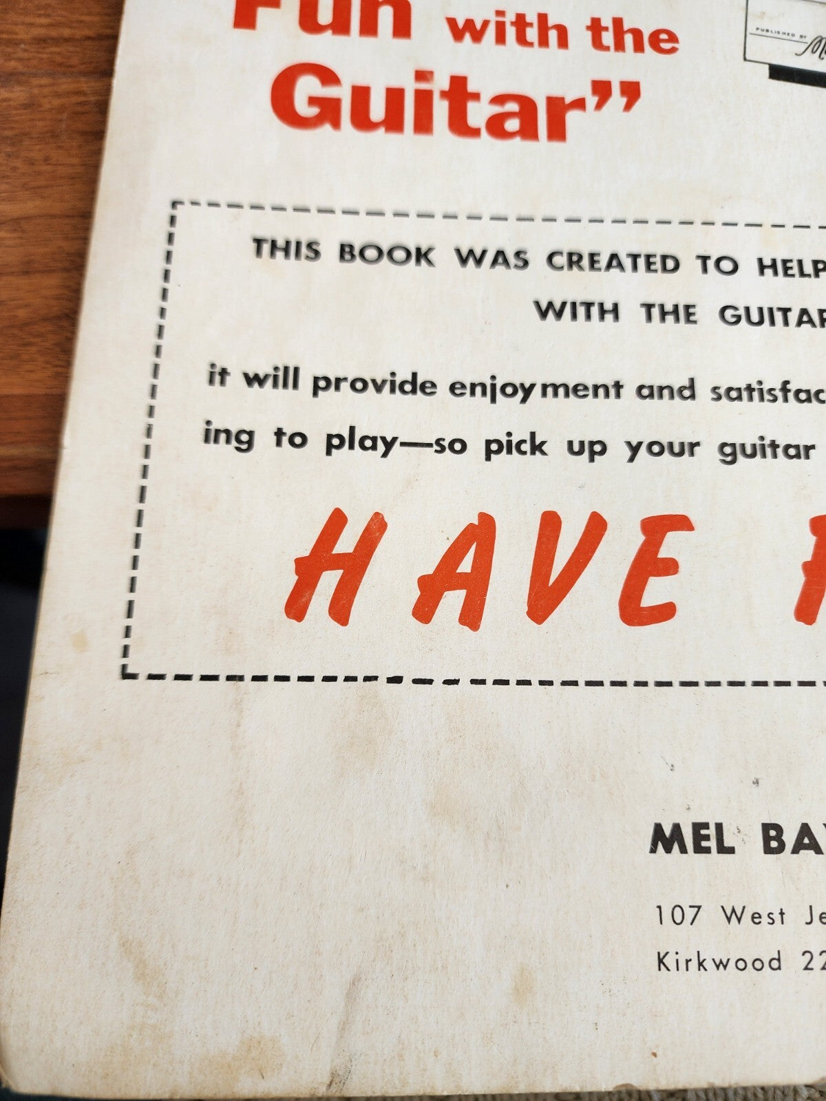 Vintage Mel Bay Guitar Chords Book – Picture & Diagram Form –1959