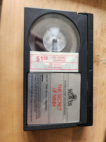 The Secret Of NIMH (MGM/UA Home Video, 1982, BETAMAX) 1st Release RARE