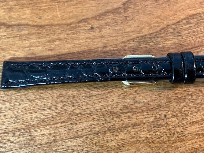 Hadley Roma Wristwatch Band Women's: 10R Black LS716 - Genuine Leather