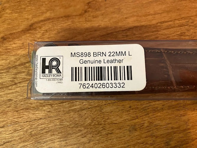 Hadley Roma Wristwatch Band: MS898 Brown 22MML - Genuine Leather