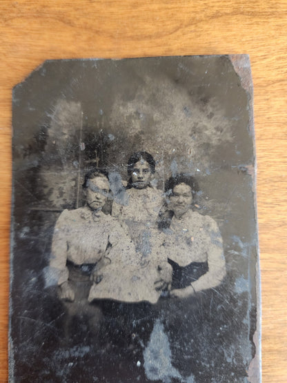 Antique Tintype Photo Family Portrait