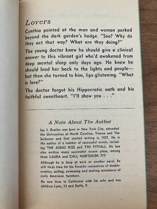 Vtg Paperback - DOCTOR PARADISE by Jay J. Dratler