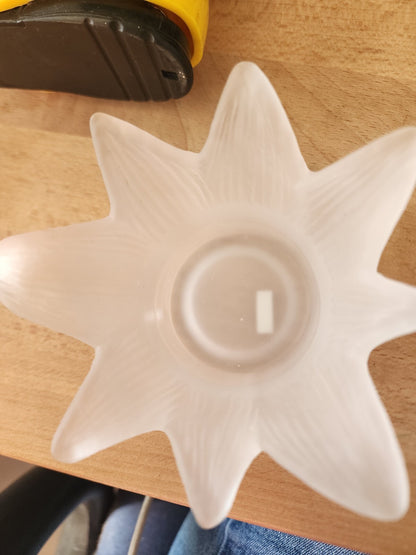 Vtg Frosted Glass Tulip Candle Votive Holders Lot of 2