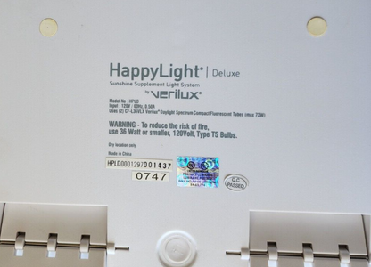 Verilux HappyLight Deluxe Energy Lamp No. HPLD Light Therapy - VG