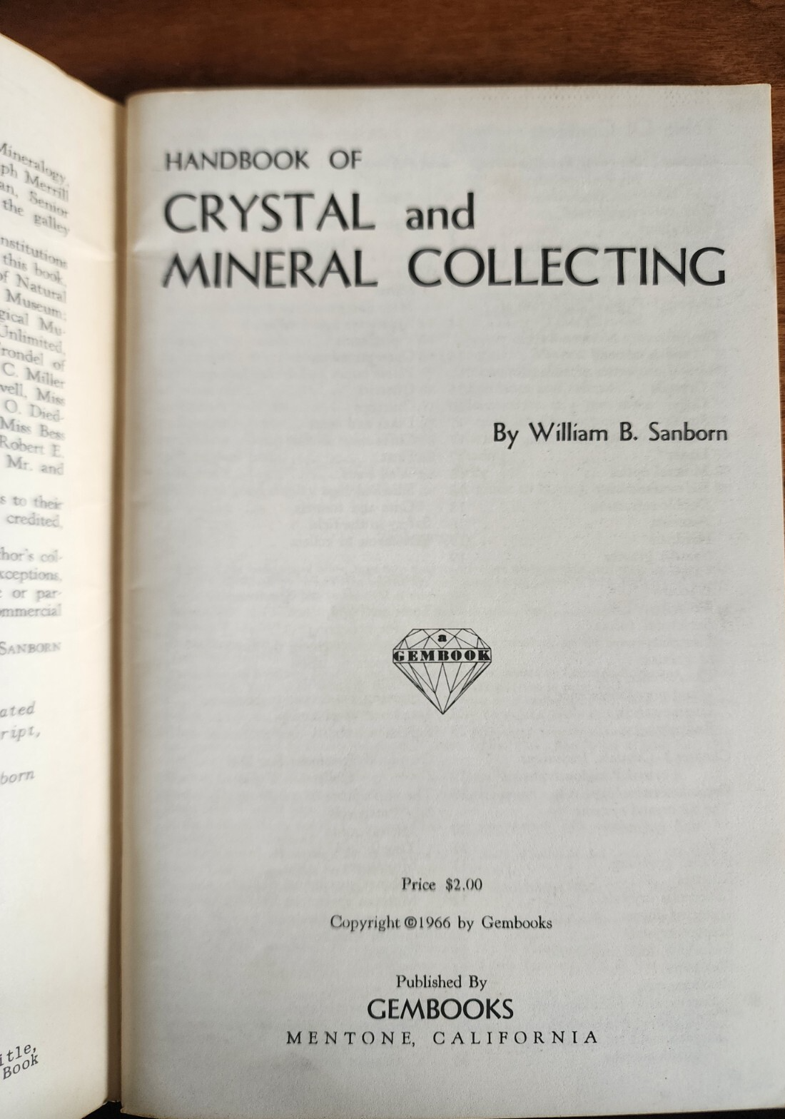 Handbook of Crystal and Mineral Collecting by William B. Sanborn