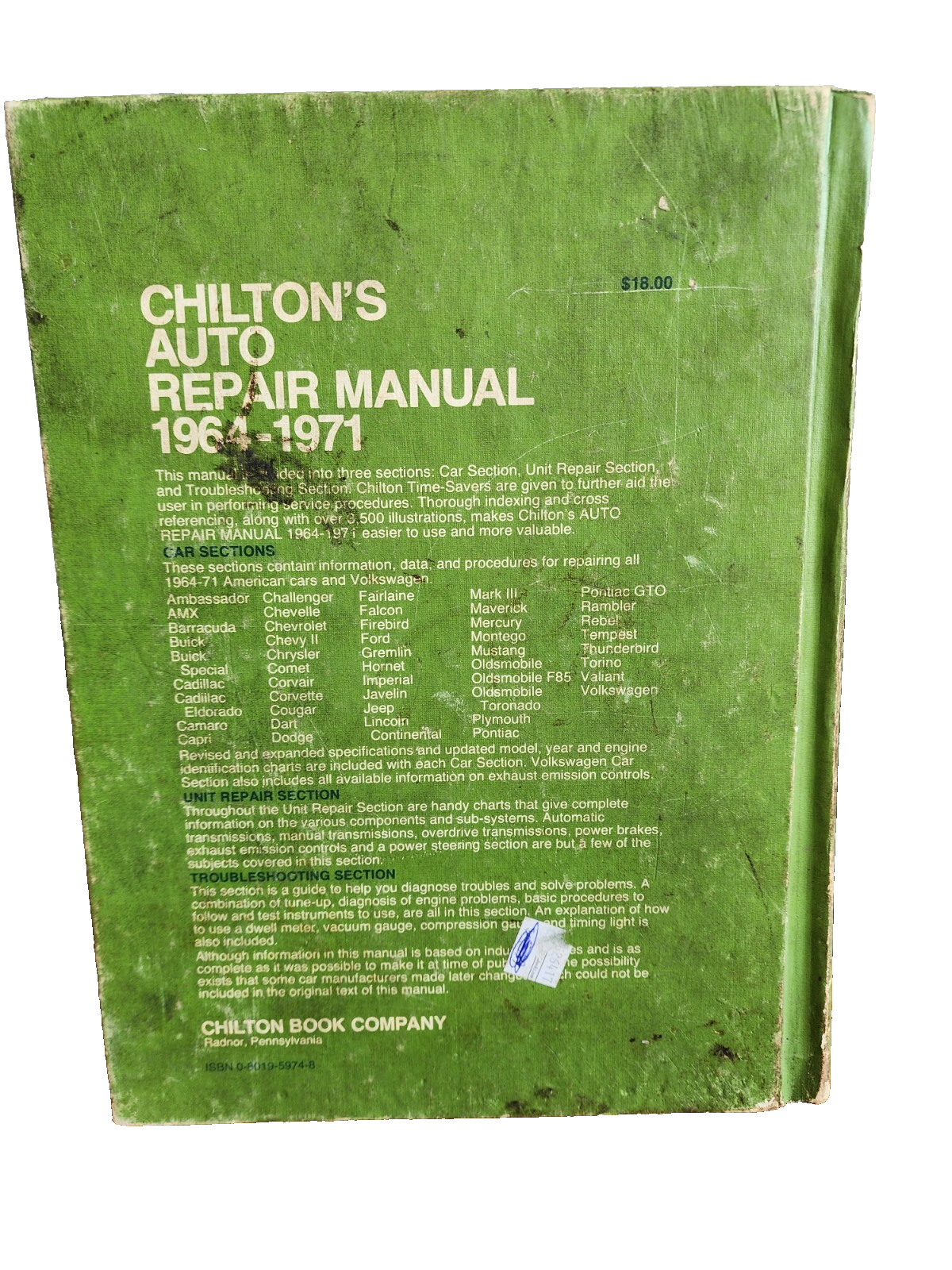 Chiltons auto repair manual 1964-1971