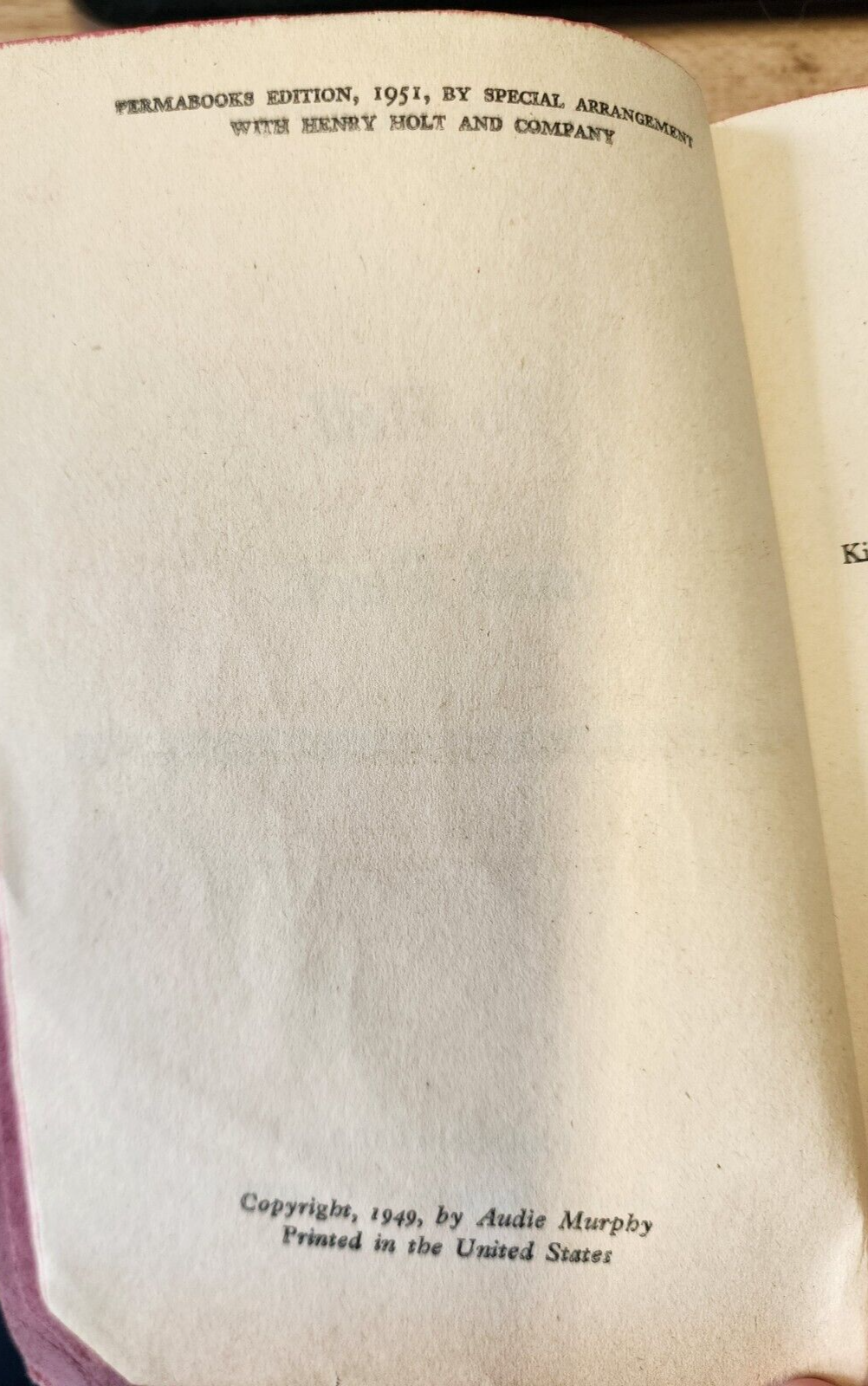 To Hell and Back by Audie Murphy Vtg Paperback Copyright 1949 1951 edition