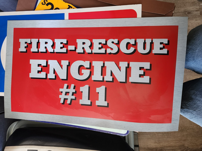 Fire Rescue Engine #11 Magnet Prop 24" x 14"