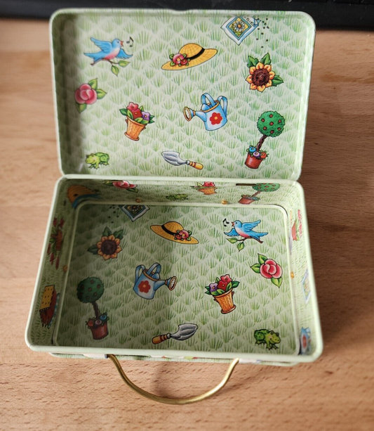 Vtg Mary Engelbreit 5"x3" Floral Collectible Tin "Bloom Where You're Planted