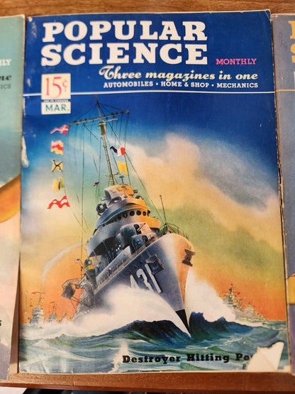 Lot of 3 Vintage Popular Mechanics Magazines 1941