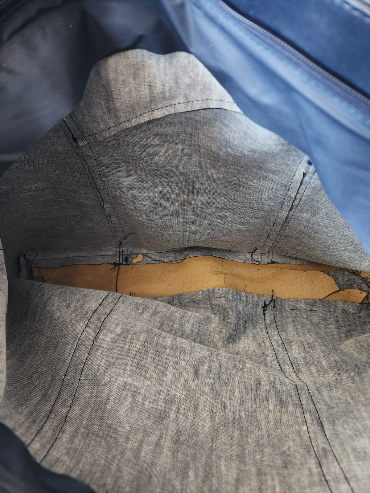 Blue Snakeskin Faux LeatherTote Bag 20 x 14