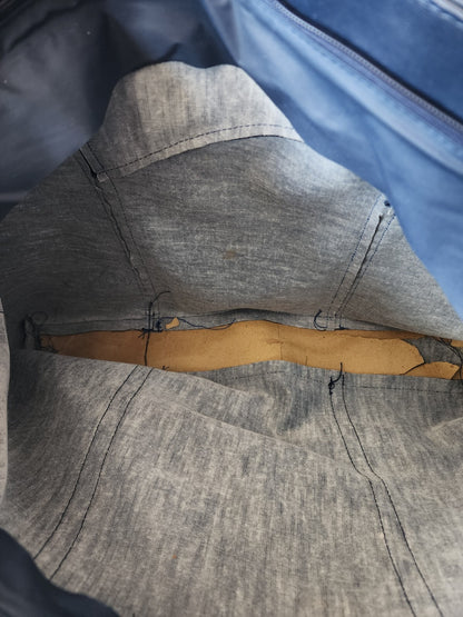 Blue Snakeskin Faux LeatherTote Bag 20 x 14