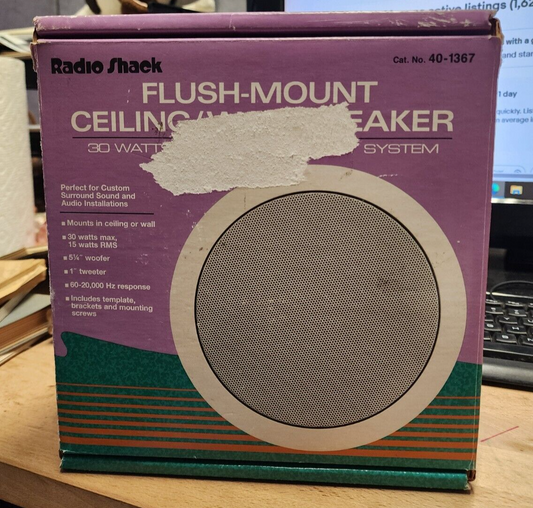 Radio Shack Flush Mount Ceiling/Wall Speaker Model No. 40-1367 vtg