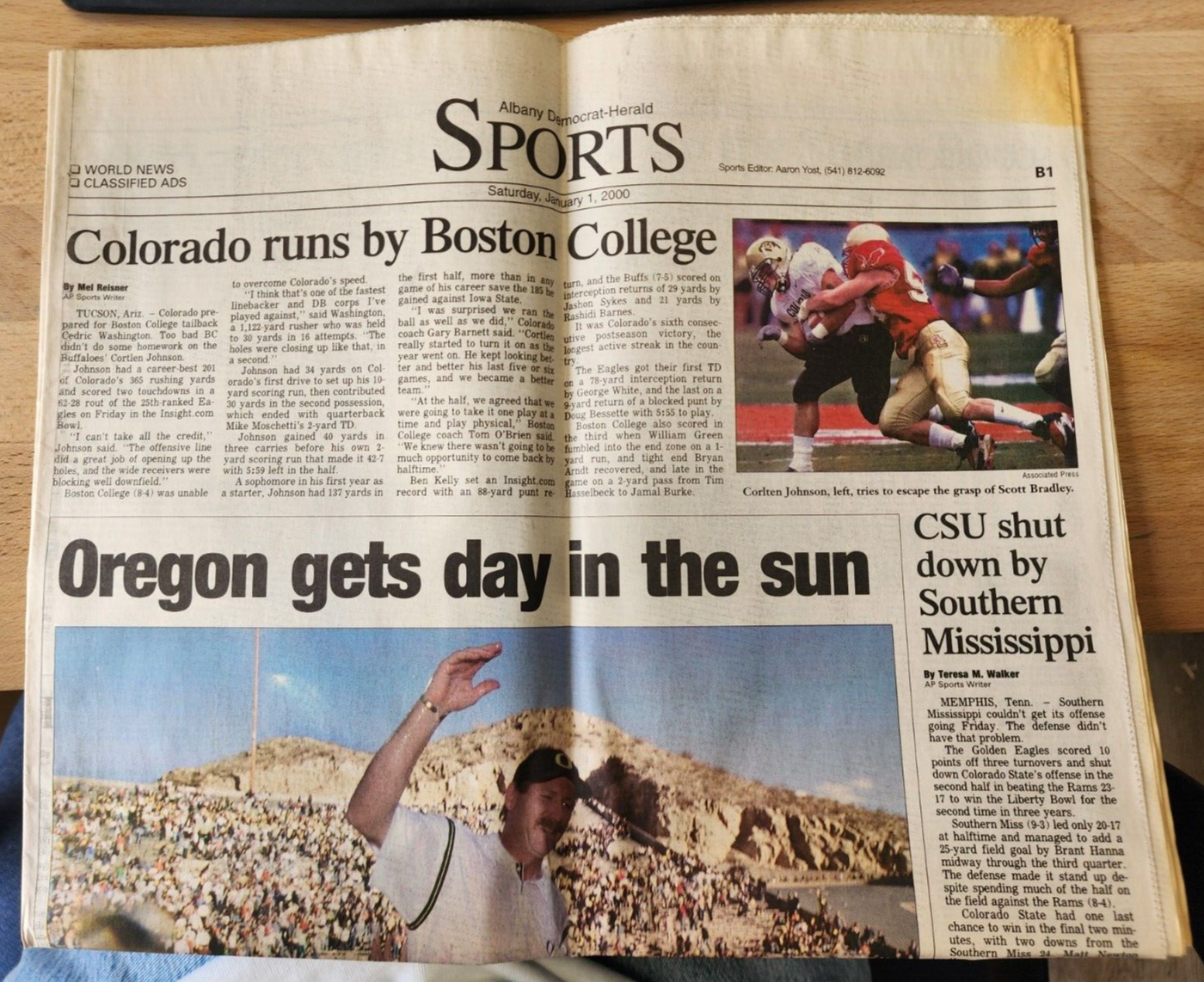 Vintage Albany Democrat-Herald - Sports - Saturday January 1, 2000