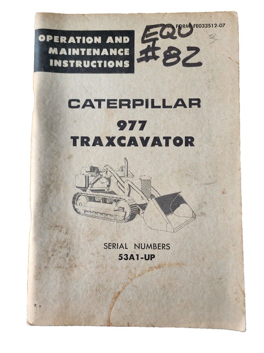 Caterpillar 977 Traxcavator Operation And Maintenance Instructions 53A1-Up